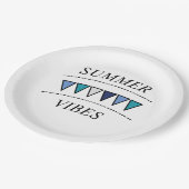 Funny Bunting Summer Vibes Papieren Bordje (Gekanteld)