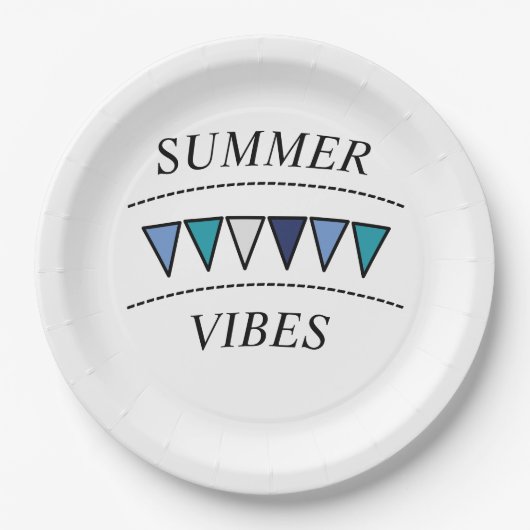 Funny Bunting Summer Vibes Papieren Bordje (Voorkant)