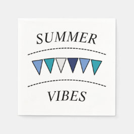 Funny Bunting Summer Vibes Square Sticker Servet