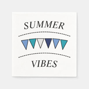 Funny Bunting Summer Vibes Square Sticker Servet