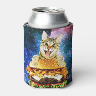 Funny burger cat space blikjeskoeler