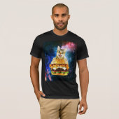 Funny burger cat space t-shirt (Voorkant volledig)