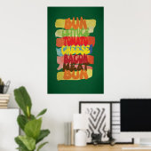 Funny Burger Typography Art Poster (Thuiskantoor)