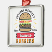 Funny Burgers Custom Name Ornament (Links)