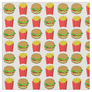 Funny Burgers en Frenchfries Stof