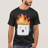 Funny Burning Marshmallow Camping Gift voor Camper T-shirt (Voorkant)