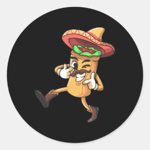 Funny Burrito Mexican Cinco De Mayo Fiesta Costume Ronde Sticker