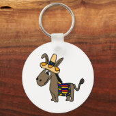 Funny Burro met Sombrero en Blanket Sleutelhanger (Voorkant)