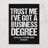 Funny Business School Afstuderen Custom College Briefkaart (Voorkant)