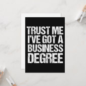 Funny Business School Afstuderen Gepersonaliseerd Kaart (Voorkant / Achterkant in situ)