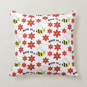 Funny Busy Little Bumble Bee Pattern Cute Kussen
