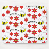 Funny Busy Little Bumble Bee Pattern Cute Muismat (Voorkant)