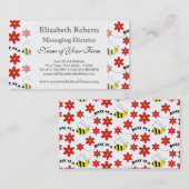Funny Busy Little Bumble Bee Pattern Cute Visitekaartje (Voorkant / Achterkant)