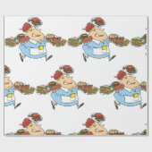 Funny Busy Waitress Overworked Server Cadeaupapier (Vlak)