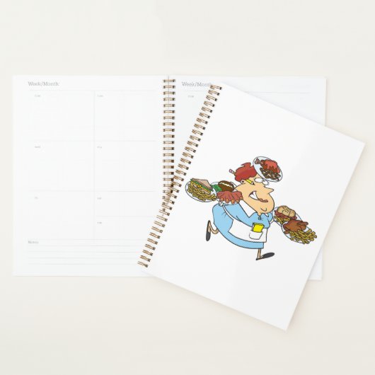 Funny Busy Waitress Overworked Server Planner (Display)