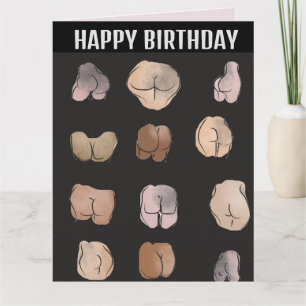 FUNNY BUTT MAN ANNIVERSAIRE LUI Carte de voeux