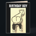 FUNNY BUTT MOONED BIRTHDAY GARÇON CARTE SURTAILLÉE<br><div class="desc">GARÇON D'ANNIVERSAIRE DE LA CARTE D'ANNIVERSAIRE. UN DESIGN ORGINAL DE PRODUITS DE FILLES MAD.</div>