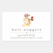 Funny Butt Nugget Farm Coop Egg Carton Label (Voorkant)