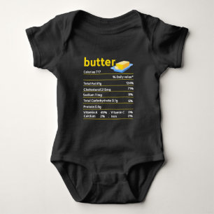 Funny Butter Nutrition Feit Food Fat Humor Romper