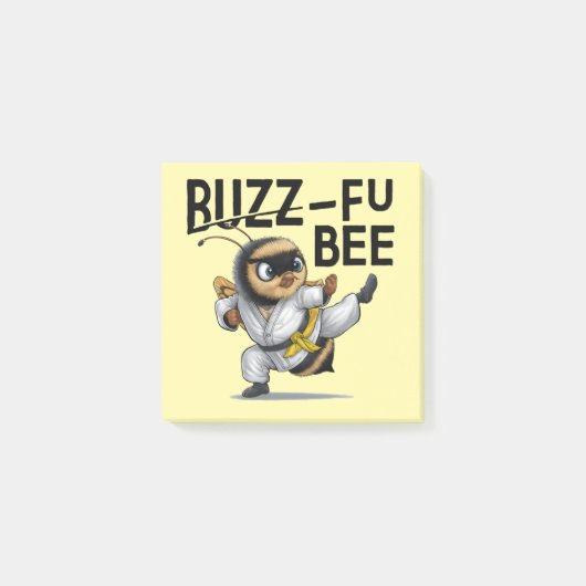 Funny Buzz-Fu Bee Martial Arts Post-It Notes (Devant)