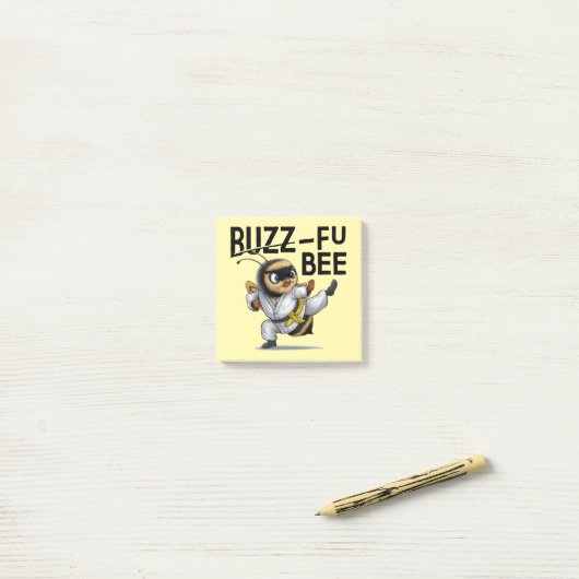 Funny Buzz-Fu Bee Martial Arts Post-It Notes (Sur un bureau)