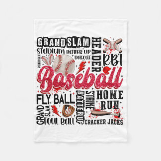 Funny Bysebyll Lover Heart Valentine Game Day Men  Fleece Deken