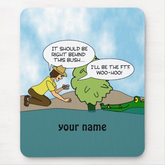 Funny Cache Geocaching Personalized Mouse Mat Muismat (Voorkant)