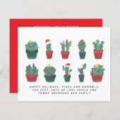 Funny Cacti Kerstcactus Aangepaste jaarbrief (Voorkant / Achterkant)