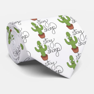 Funny Cactus Blijf Sharp Shirt Stropdas
