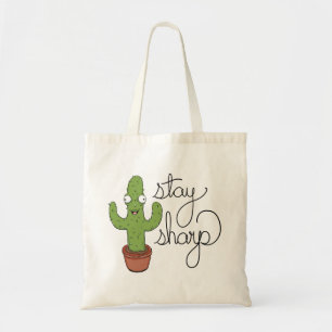 Funny Cactus Blijf Sharp Tote Bag