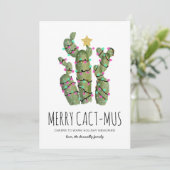 Funny Cactus Kerstfeestdag Feestdagenkaart (Staand voorkant)