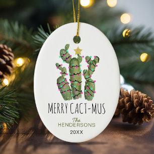 Funny Cactus Kerstfeestdag Keramisch Ornament