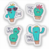 Funny cactus sticker set (Voorkant)
