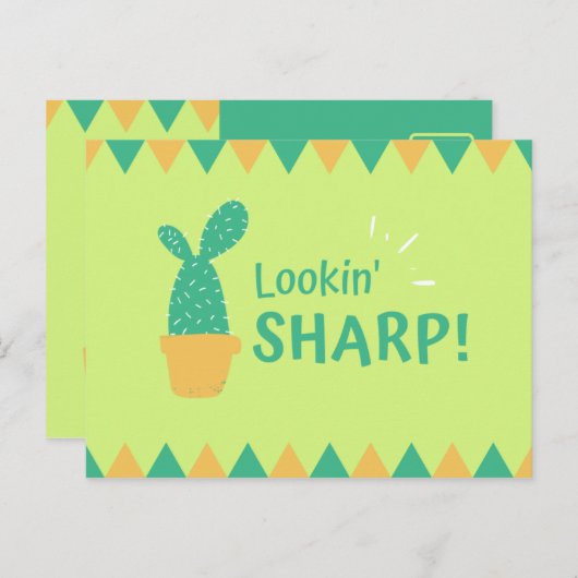 Funny Cactus Triangles Briefkaart (Voorkant / Achterkant)