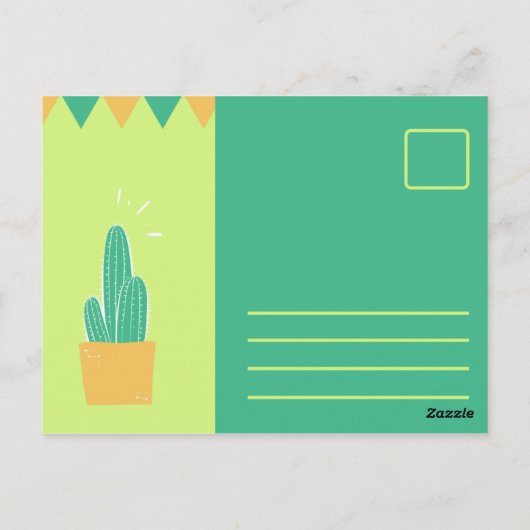 Funny Cactus Triangles Briefkaart (Achterkant)