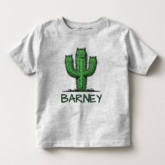 Funny Cactus with Cat Faces Kinder Shirts (Voorkant)