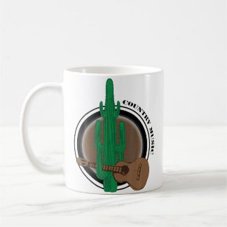 Funny Cactus With Guitar Playing Country Music Koffiemok