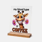 Funny café sang type mot art girafe (Angle)