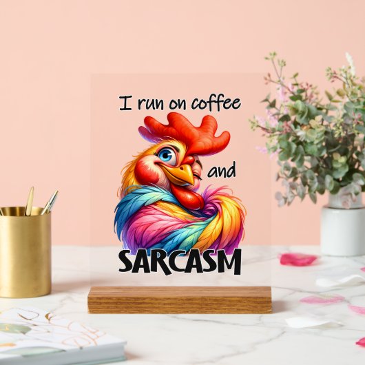 Funny café sarcasme mot art rooster (Mariage)