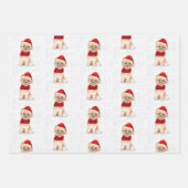 Funny Cairn Kersthond en Holiday Pset Inpakpapier Vel (Voorkant 2)