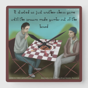 Funny Cajun Chef Square Wall klok