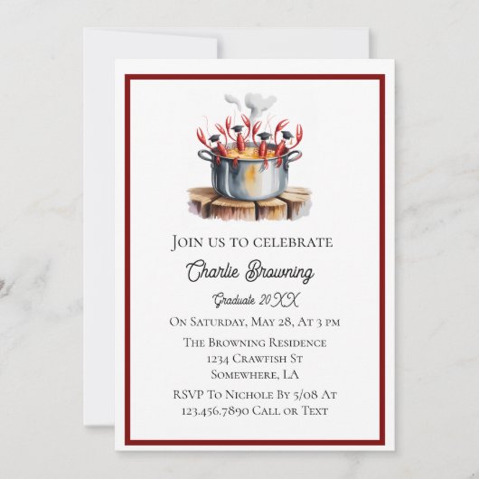 Funny Cajun Graduation Party Kaart (Voorkant)