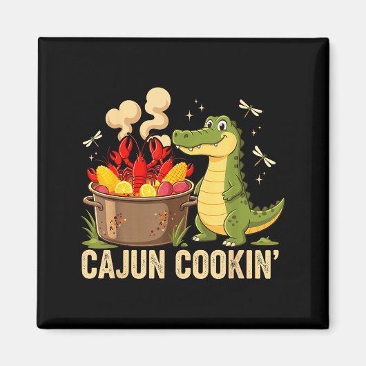 Funny Cajun Louisiana Boil Alligator Crawfish Mard Magneet (Voorkant)