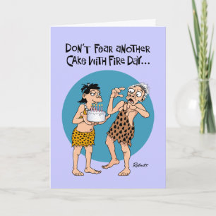 Funny Cake met Fire Verjaardag Kaart
