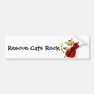Funny Calico Cat Palling Cello Art Cartoon Bumpersticker