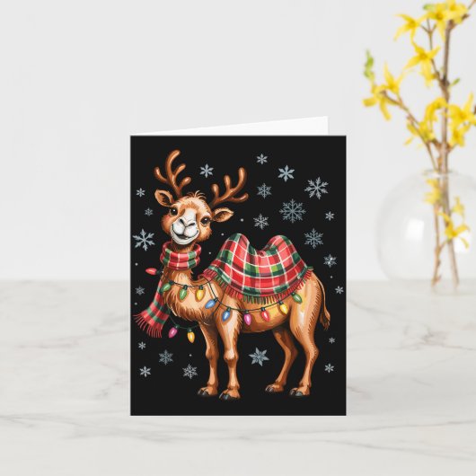 Funny Camel Christmas Cute Animal Lovers Holiday P Kaart (Gele Bloem)