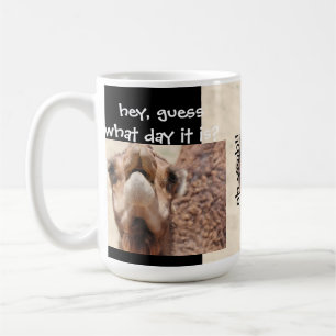 Funny Camel HUMP DAY Coffee Mok, zwart & Tan Koffiemok