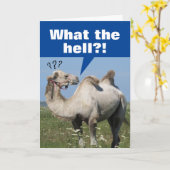 Funny Camel met droopy Humps Birthday Kaart (Gele Bloem)