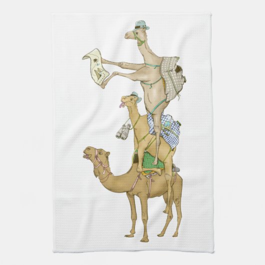 Funny Camel Trek Safari Theedoek (Verticaal)