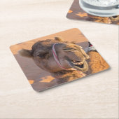 Funny Camel Vierkante Kartonnen Onderzetter (Schuin)